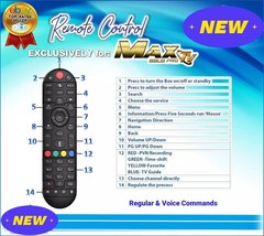 REMOTE CONTROL FOR MAXTV Gold, Silver and 2.4 (oldest models)FOR TV Box RED1,2,3
