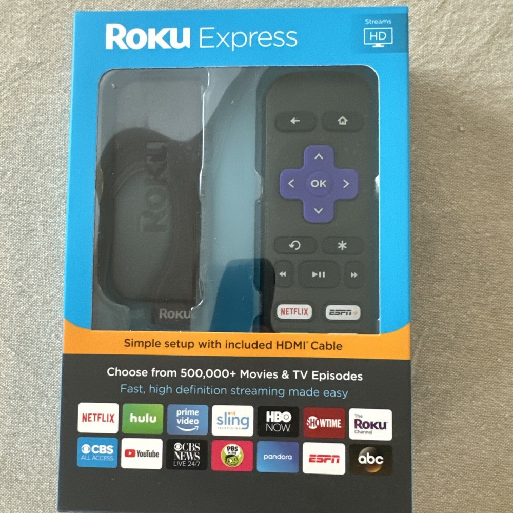 New Roku Express HD 3900R Media Streaming Player 1080P Includes HDMI