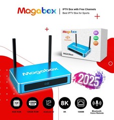 New 2025 Magabox MG4 MAX 8k UHD Media Box 4GB + 128GB Voice Command Remote