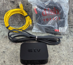 APPLE A1469 TV HD 8GB STREAMING MEDIA PLAYER w/ Power Cord, HDMI, LAN Cable