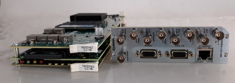 Evertz 7825DSK2-LG-HD+3RU HD/SD Dual DSK w/ Logo Inserter + Backplane