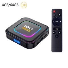Quad Core Android 13 TV Box 4GB/64GB HK1 8K HD Wifi Media Stream Player