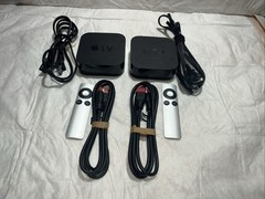 ✅ Lot of 2 Apple TV HD 4th Gen 32GB A1625 w/ Silver Remote + 2 HDMI Cables
