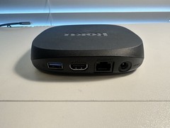 Roku Ultra 4K Streaming Media Player (Model 4800X) with remote, power, and HDMI