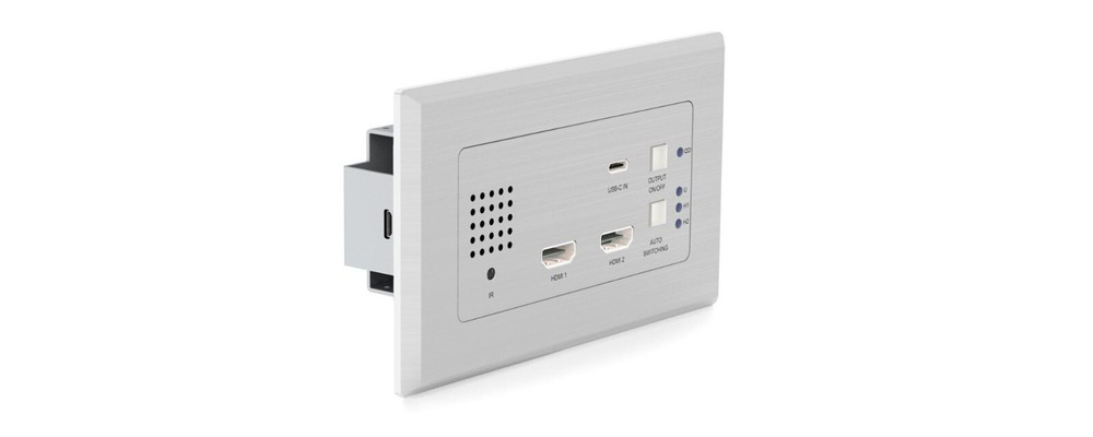 Blustream Wall Plate with 2 x HDMI /1 x USB-C HDBaseT Transmitter -HEX31WP-TX