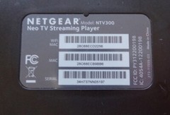 NETGEAR Neo NTV300 WiFi TV Streaming Video Media Player w/Remote & AC Adapter