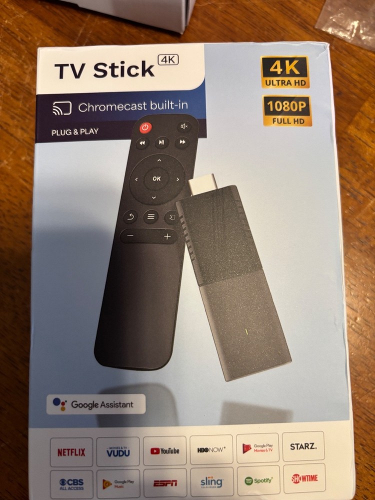 Smart TV Stick 4K UHD Chromecast Built in Android TV Google Assistant Remote