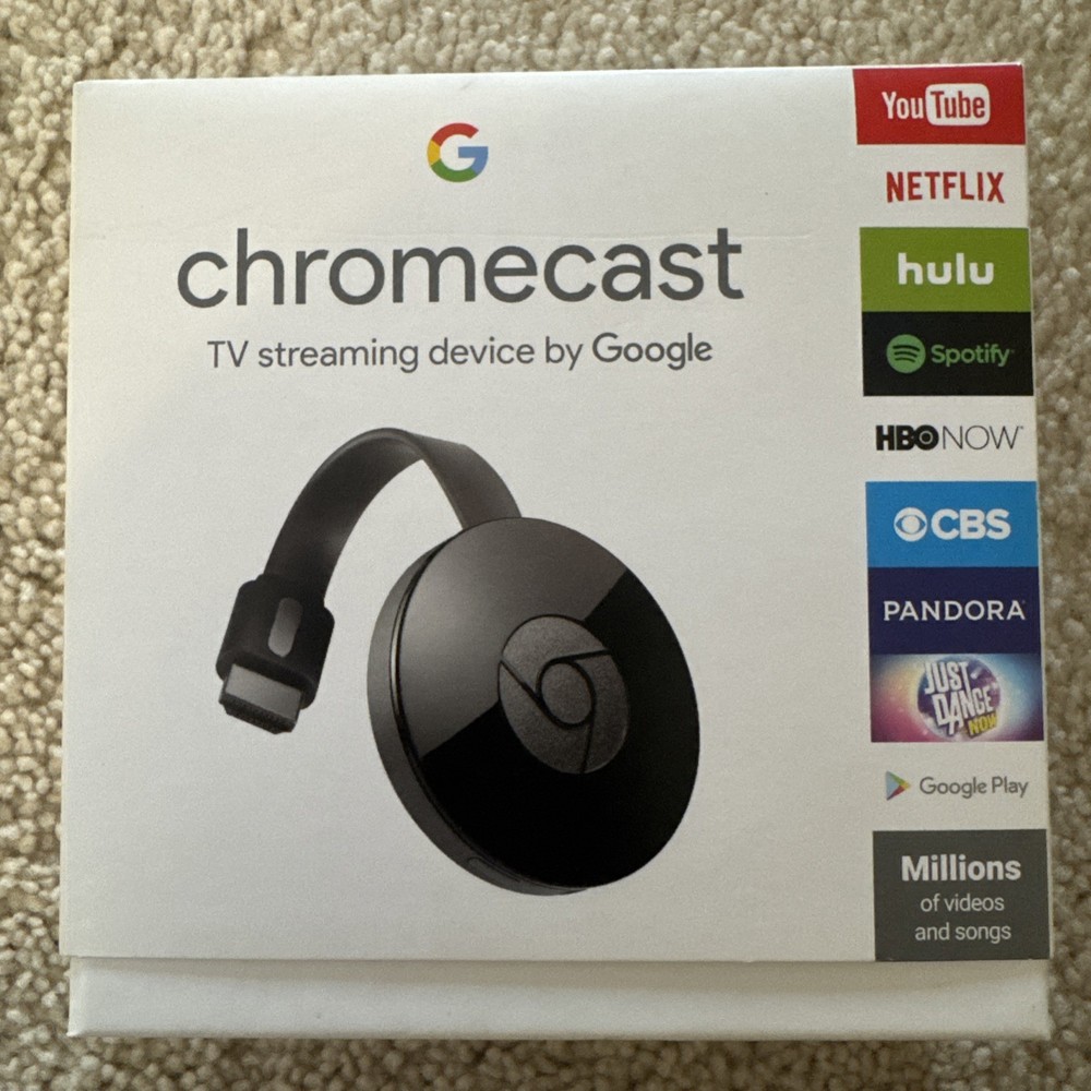 Google Chromecast HD Media Streamer GA3A00093-A14-Z01 New. Open Box. Never Used