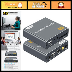 4K Ultra HD Digital Media Player, USB/SD Card, Auto Play, H.265, HDMI/AV Output