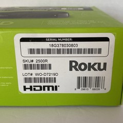 Roku HD 2500R 2nd Generation Media Streamer w/ Remote Power Cord HDMI Manuals