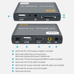 4K Ultra HD Digital Media Player, TV MP4 Video Player, Mini Digital Signage H…
