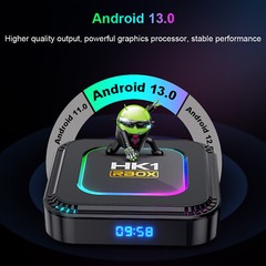 HK1 Smart TV Box Android 13 Quad Core 8K Media Player Dual WIFI6 BT5