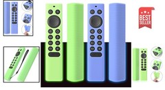 2-Pack Silicone Protective Cover for NVIDIA Shield TV Remote – Glow Blue & Green