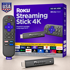 Roku Streaming Stick 4K – HDR & Dolby Vision Streaming Device for TV with voice
