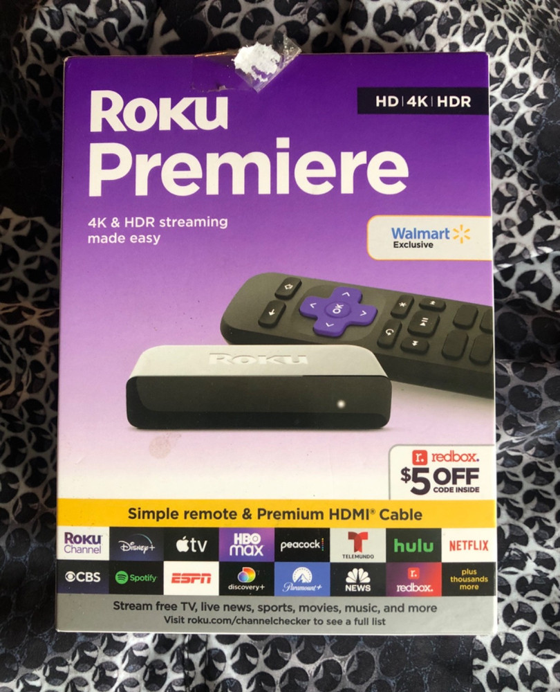 Roku Premiere 3920RW-SW 4K HDR Streaming Media Player w/ HDMI Cable Remote Wi-Fi