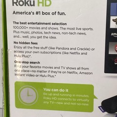 Roku HD 2500R 2nd Generation Media Streamer w/ Remote Power Cord HDMI Manuals