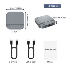 3-in-1 AI Box 32GB Android WiFi Wireless CarPlay Adapter Support Netflix TikTok