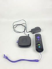 Roku 3 Media Streamer 4200X 3rd Generation, Black with Power Cord & Remote