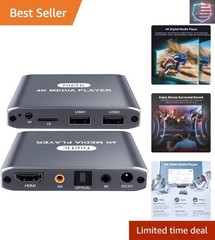 4K HD Digital Media Player, TV MP4 Video Player for USB Drive/Micro SD Card, …