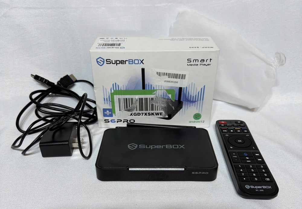 SuperBox S6 Pro Android 12 TV Box WiFi 6 4GB/32GB Complete Tested & Reset