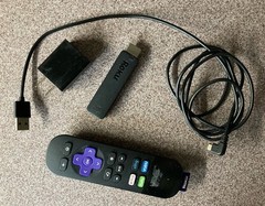 ROKU HDMI Streaming Stick 3600R Remote AC Adapter and HDMI Cable In Original Box