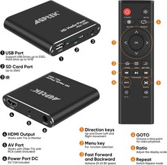 Compact HDMI Media Player – Black 1080p HDTV Player with USB Recording Feature