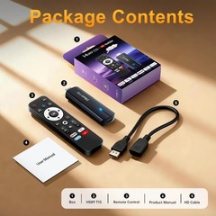 4K Android TV Stick 2026, Dual-Band WiFi 6, 2GB RAM, 16GB Storage, Voice Remote,