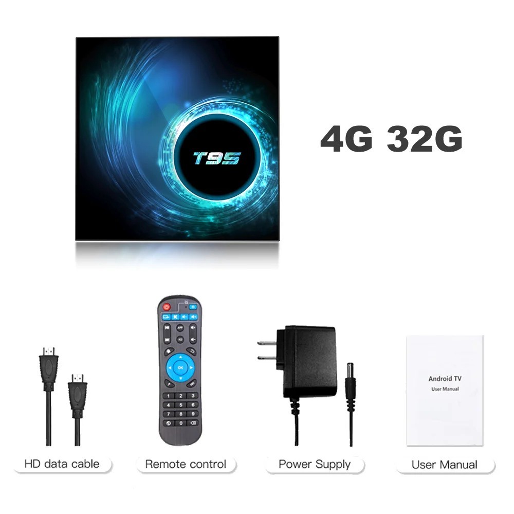 Smart TV Box T95 Plus HD 6K Android 14 Allwinner H616 Dual Wifi Media Player