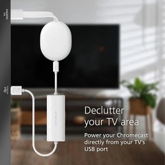 Mission USB Power Cable for Google TV (Power Chromecast 4K Version, White