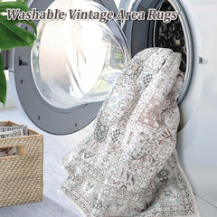 Extra Large 8X10 Washable Boho Area Rug for Modern Living Room & Bedroom Grey