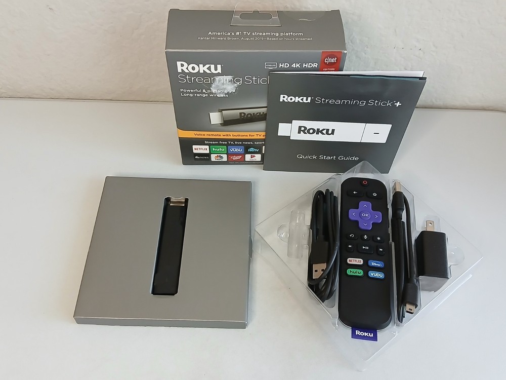 ROKU Streaming Stick+ HD 4K HDR Portable Device with Remote 3810X ~ Preowned