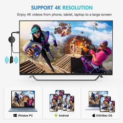 Wireless HDMI Display Adapter 4K, Screen Mirroring Display Dongle, Casting Vi…