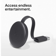 Google Chromecast (3rd Generation) Media Streamer – Black – Works USA GA00439 JP