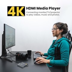 fnetic 4K Digital Media Player with USB Drives/SD Cards Port, HDMI/AV Output,…