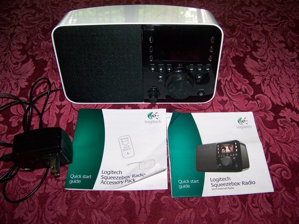 Logitech Squeezebox Radio Smart WiFi X-R0001 with AC Adapter,instructions,