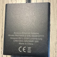 Amazon Ethernet Adapter PS92LQ Black for Fire TV Media Streamers