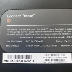 Logitech Revue D-R0001 Black Wireless Wi-Fi HDMI with Google TV Media Streamer