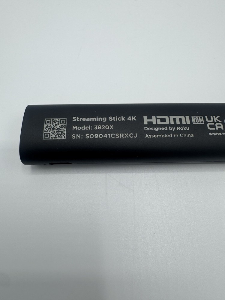 Roku Streaming Stick 4K Model 3820X With Long Range Wireless Receiver