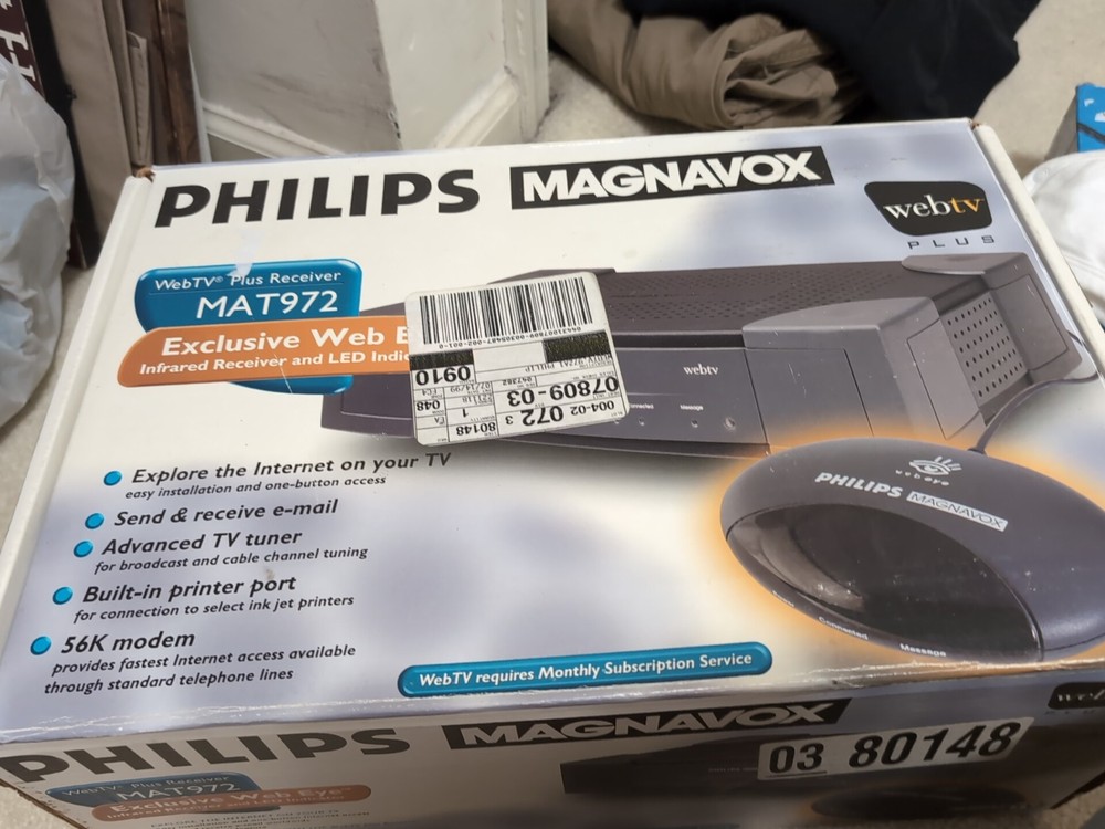 Philips Magnavox Internet WebTV Terminal MAT972 Complete System w/box UNTESTED