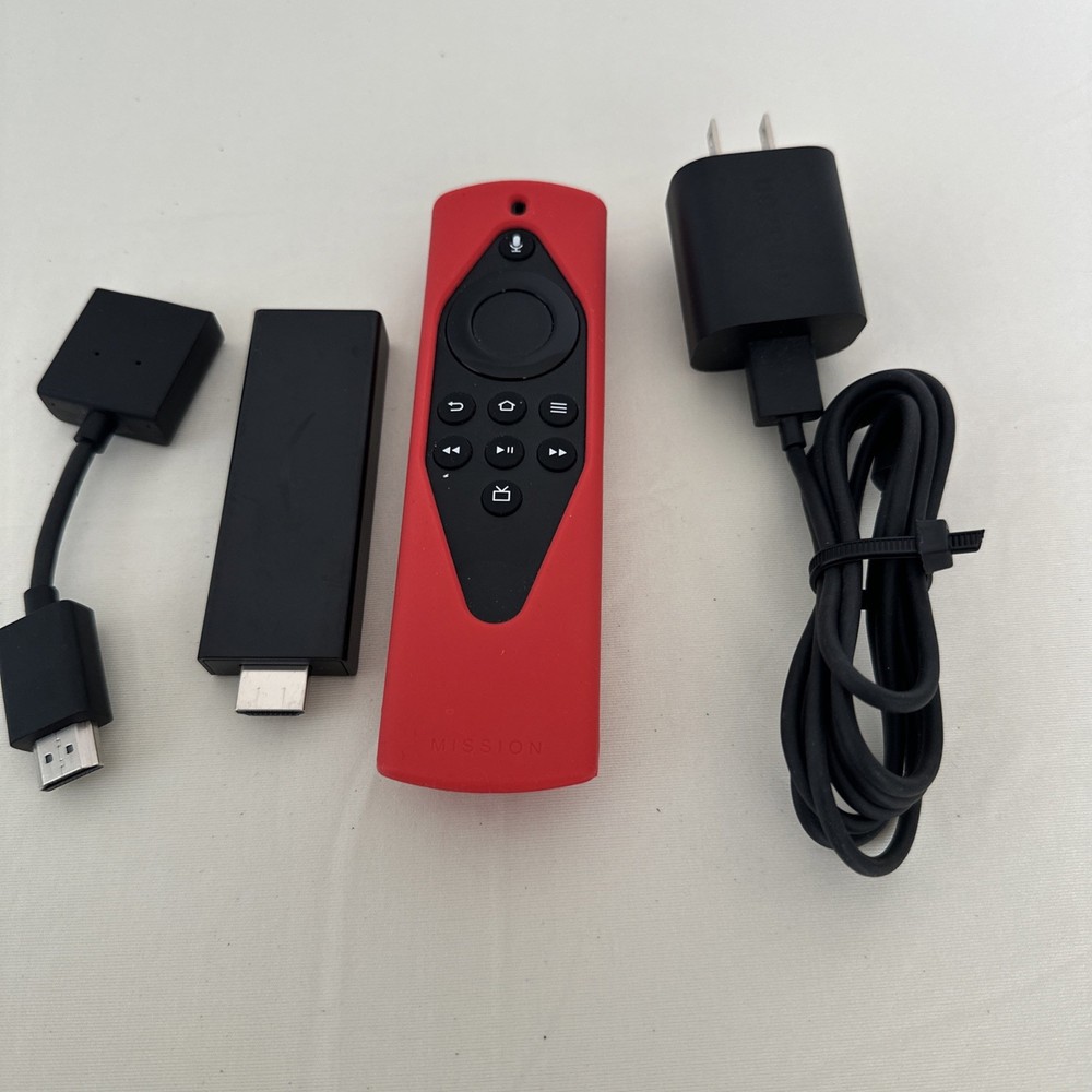 Fire TV Stick 3rd Gen HD w/ Alexa Voice Remote Control & Red remote cover
