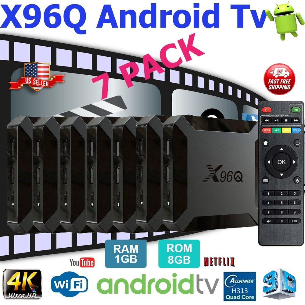 Android 10.0 TV Box X96Q Quad Core HD 4K Media Stream Player Mini PC (7 PACK)