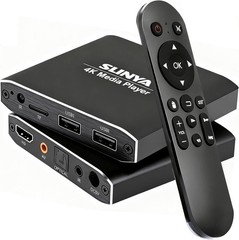 4K Ultra HD Digital Media Player with Remote Control, Supports HDD/USB Drive/…