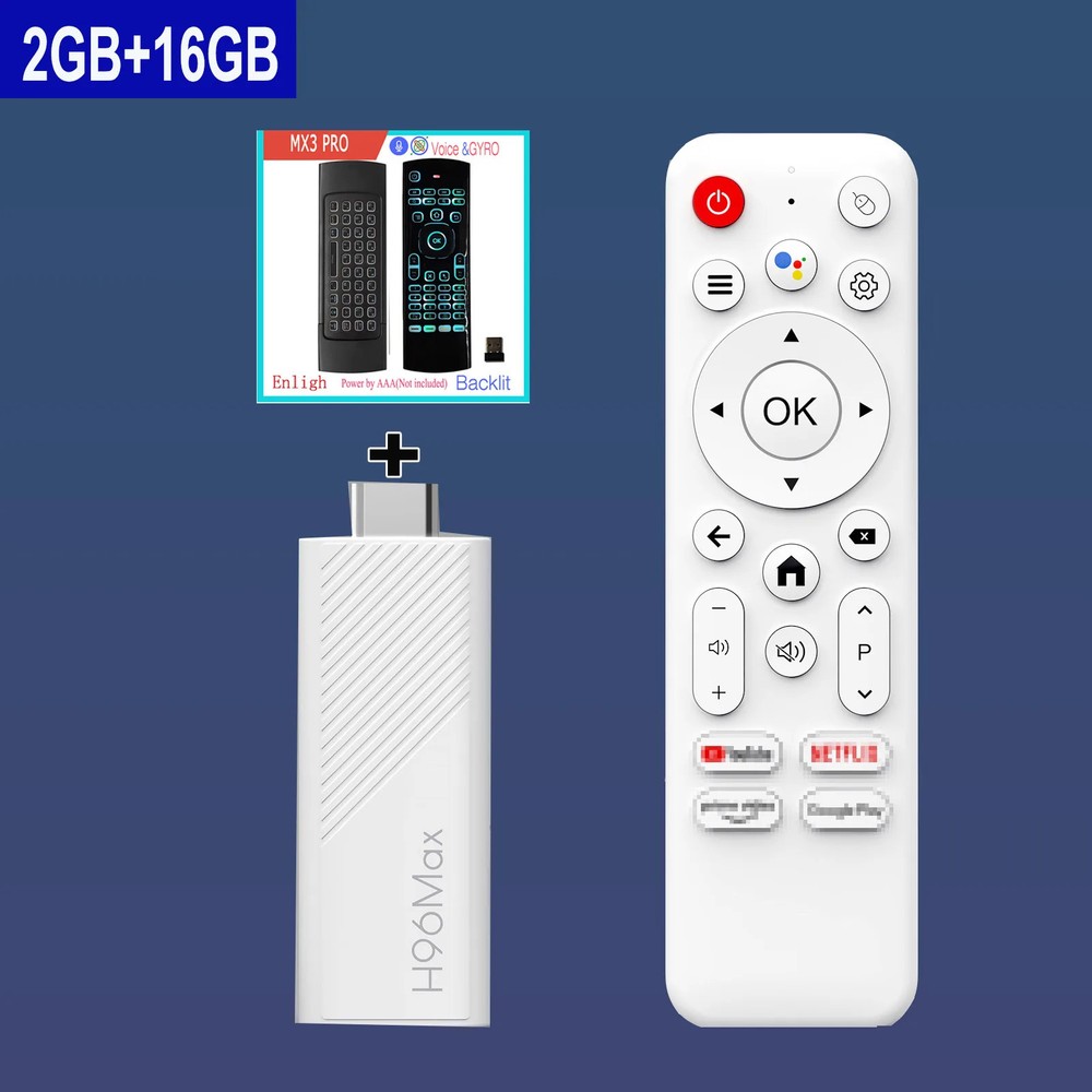 H96 MAX Android TV Stick Allwinner H313 with Wifi 2.4G 5G Wifi6 Dual Brand 8GB
