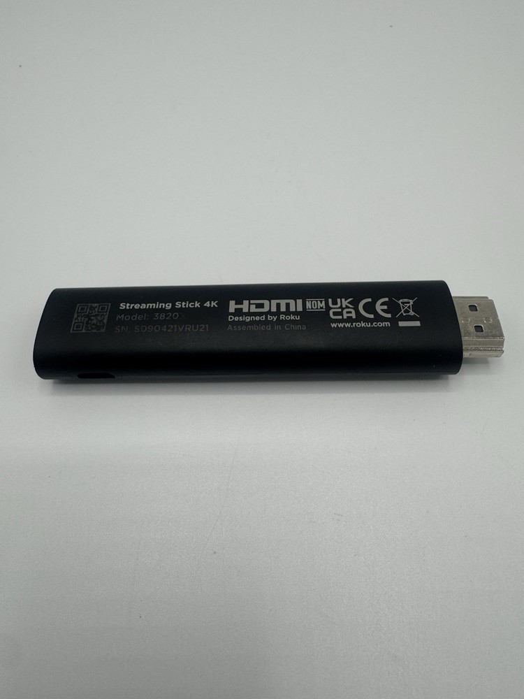 Roku Streaming Stick 4K Model 3820 With Long Range Receiver