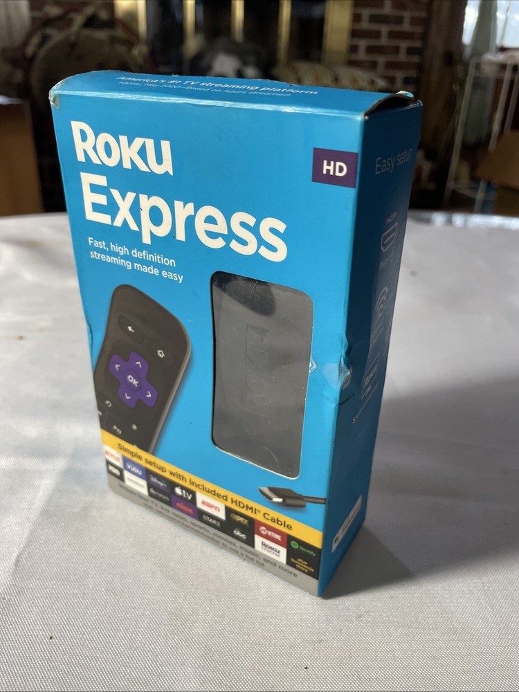 New Roku Express HD Streaming Media Streamer – Black + Mini HDM12AV Output