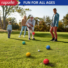 90Mm Bocce Ball Set, Lighter Bocce Ball for Beginners with 8 Balls, Pallino, Cas