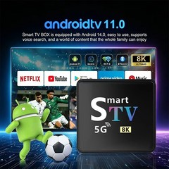 Android 11 Smart TV Box 2GB+16GB 8K HDR WiFi6 BT Voice Remote OTA Media Streamer