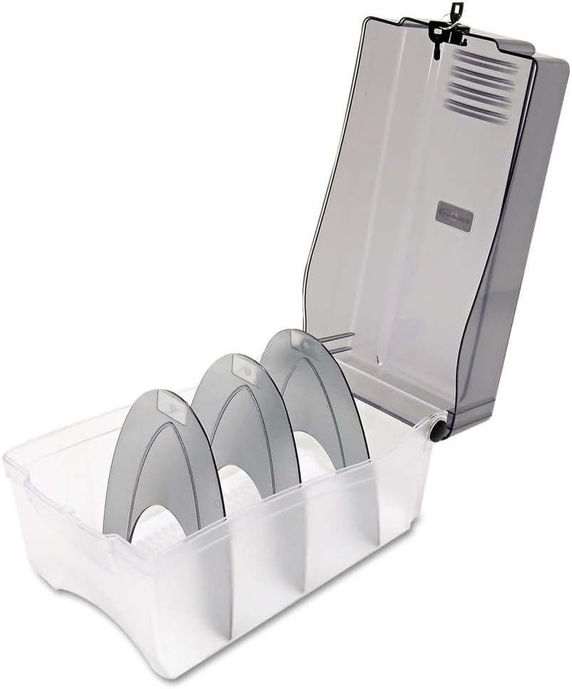 39502 CD/DVD Storage Case Holds 150 Disks Plastic Transparent Tiered Shelf
