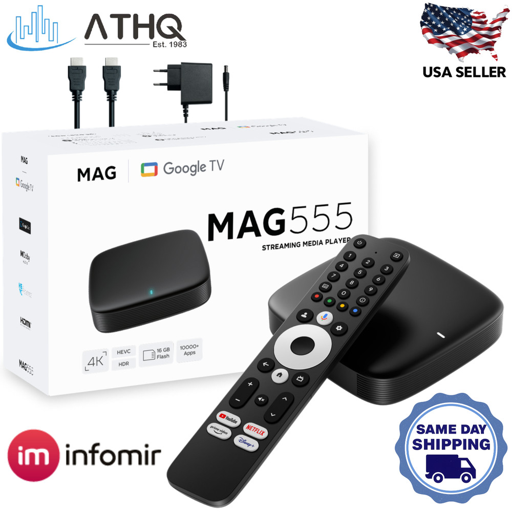 Infomir MAG555 4K Google TV Streaming Media Player IPTV OTT Box Chromecast NEW