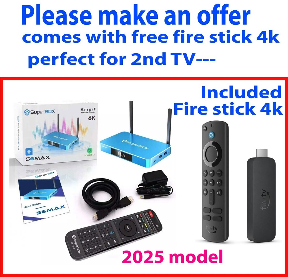 2025 SuperBox S6 S6Max MediaPlayer SmartBox WITH free Amazon 4K fire stick